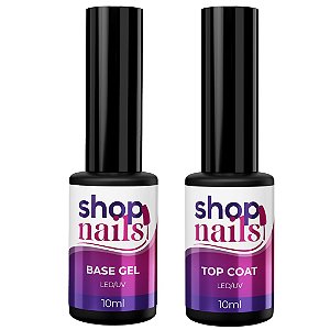 Kit Base Gel E Top Coat Led/uv Shopnails Para Alongamento