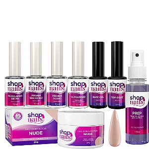 Kit Preparadores Gel E Finalizador Shopnails Unhas Em Acrigel