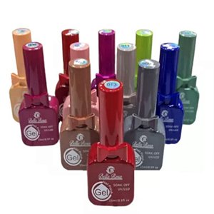 Kit 5 Esmaltes Gel Bella Rosa Lacinho Cores Variadas