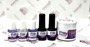 Mini Kit ShopNails Regulador Primer Base em Gel Top Coat Gel e Óleo de Cutícula