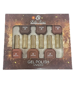 Kit 6 Esmaltes em Gel Marrom Bella Rosa