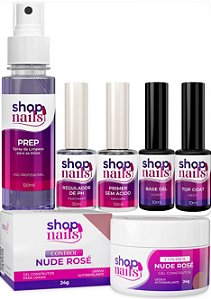 Kit preparadores e finalizador e Gel Control Nude Rosé