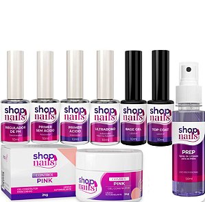 Kit Shopnails preparadores + Gel control Pink