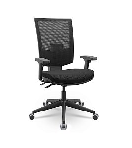Cadeira Presidente Flash Plaxmetal Tela Preta Assento Aero Base Italia Back System