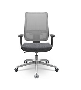 Cadeira Brizza Presidente Tela Cinza Base Aluminio Back System Assento Concept