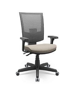 Cadeira Plaxmetal Flash Presidente Base Standard Back System Tela Cinza Assento Poliéster