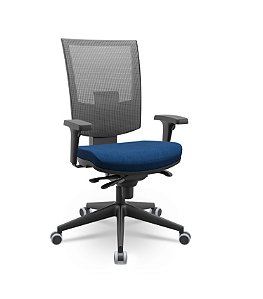 Cadeira Flash Presidente Plaxmetal Tela Cinza Base Italia Slider Poliéster