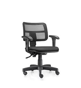 Cadeira Zip Frisokar Encosto em Tela Base Aço Back System NR17 Com Braços Assento Couro Ecológico
