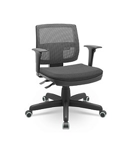 Cadeira Brizza Executiva Tela Cinza Base Standard Back System Assento Poliéster