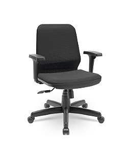 Cadeira Fluidy Plaxmetal Giratória Encosto Em Tela Base Standard Mecanismo Relax Assento Poliéster