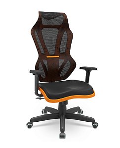 Cadeira Gamer Vizon DZ Plaxmetal Encosto em Tela Base Standard Rodrizios PU Mecanismo Relax System Braços 3D Shift PP