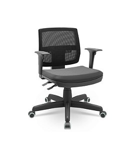 Cadeira Brizza Executiva Tela Preta Base Standard Back System Assento Vinil