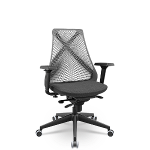 Cadeira Plaxmetal Bix x+ Base Italia Mecanismo Slider Tela Cinza Assento Poliéster