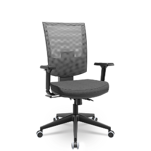 Cadeira Plaxmetal Flash tela Cinza Base Italia Relax System Assento Poliéster