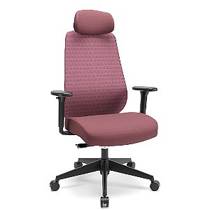 Cadeira Plaxmetal Nexa Marsala com Apoio de Cabeça Mecanismo Slider Braços 3D