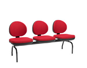 Longarina Plaxmetal Operativa Plus Executiva de 3 Lugares Em Tecido Poliéster