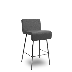 Banqueta Plaxmetal Akia Estrutura Preta Revestimento Vinil