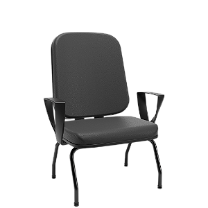 Cadeira Fixa 4 Pés Operativa Plus Size Plaxmetal Para 185kg Em Vinil Para Obeso.