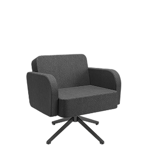 Poltrona Akia Plaxmetal Giratória Revestimento Em Tecido Poliéster