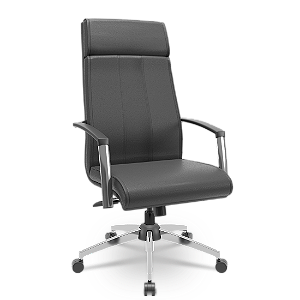 Cadeira Presidente Suprema Plaxmetal Base Cromada Mecanismo Relax em Vinil