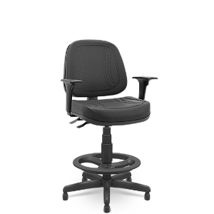 Cadeira Plaxmetal Premium Caixa Alta Back System NR17 Ergonômica Vinil Com Braços