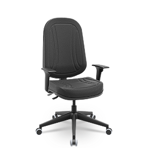 Cadeira Presidente Premium Plaxmetal Base Italia Braços Reguláveis Vinil
