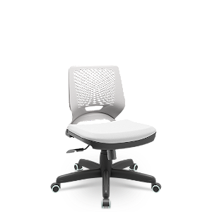 Cadeira Plaxmetal Beezi Encosto Cinza Base Standard Relax Assento Vinil
