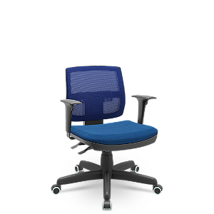 Cadeira Brizza Executiva Tela Azul Base Standard Back System Assento Poliéster
