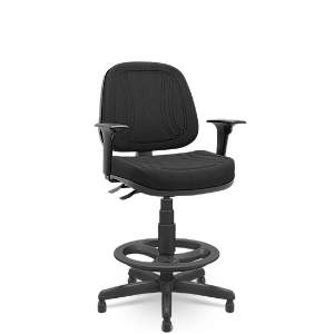 Cadeira Plaxmetal Premium Caixa Alta Back System NR17 Ergonômica Poliéster Com Braços