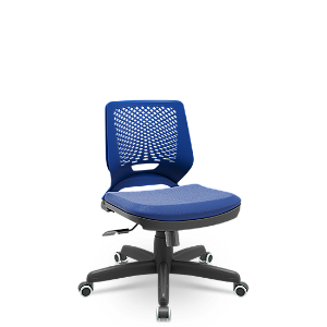 Cadeira Plaxmetal Beezi Encosto Azul Base Standard Relax Assento Vinil