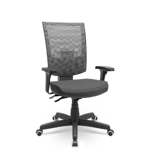 Cadeira Plaxmetal Flash Tela Cinza Base Standard Mecanismo Back System NR17 Poliéter
