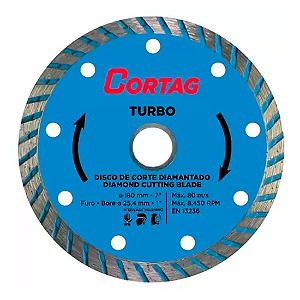 Disco Serra Circular Diamantado 7.1/4 180mm Roxo Turbo 61614 Cortag