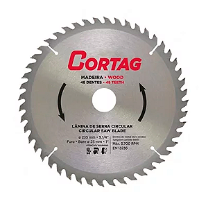 Disco Serra Circular Para Madeira 9.1/4 235mm  48 Dentes 61769 Cortag