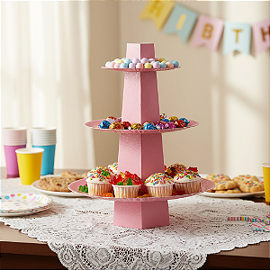 Baleiro Papelão Laminado 3 Andares Rosa - Ultrafest