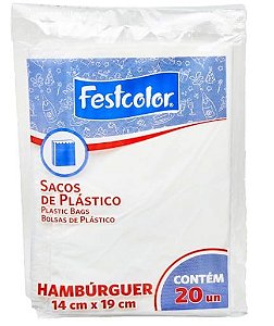 Saco Plastico Hamburguer C/20 Festcolor