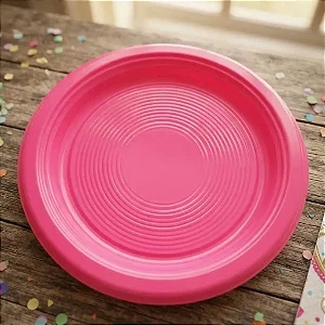 Prato Bolo Sobremesa Rosa 15cm c/50 - Trik Trik