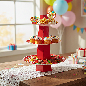 Baleiro Papelão Laminado 3 Andares Vermelho - Ultrafest