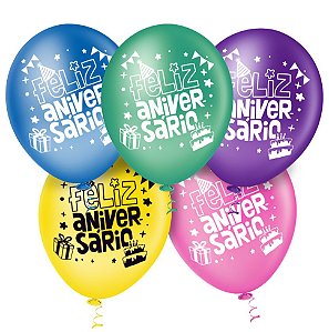 Balao 7 Feliz Aniversario Sortido C/50 Pic Pic