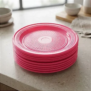 Prato Bolo Sobremesa Pink 15cm c/50 - Trik Trik