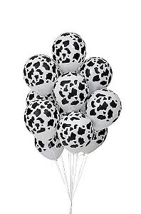 BALAO VACA MALHADA BRANCO/PRETO 10" C/25 - PIC PIC