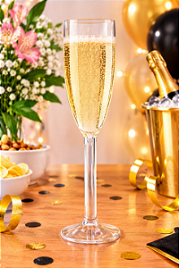 Taça Champanhe Cristal Base Branca - Mtsz