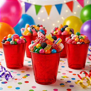 Copo Doces Ceia 10Ml Vermelho C/50 Plural