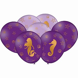 Balão 9 Decorações Sereia 25 Unidades Festcolor