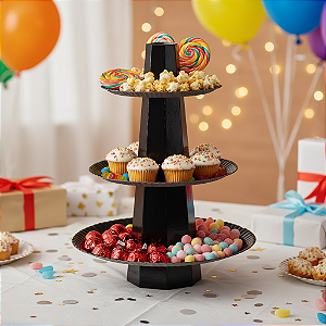 Baleiro Papelão Laminado 3 Andares Preto - Ultrafest