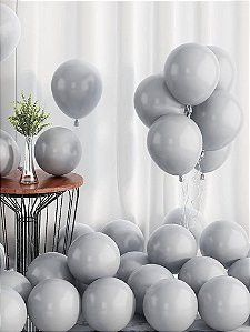 BALAO CINZA 9 POLEGADAS C/50 - HAPPY DAY