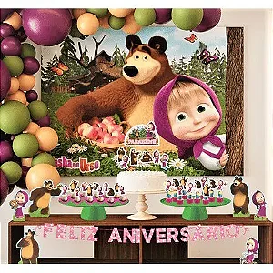 Painel TNT Cenário Masha e O Urso 2 Piffer