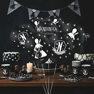 Balão 9" Wandinha c/25 Preto - Festcolor