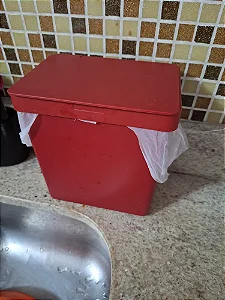 LIXEIRA PIA SINGLE 2,5L VERMELHA BOLD - COZA