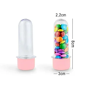 Tubete 8cm Rosa Bebê c/10 - Plast Qualy