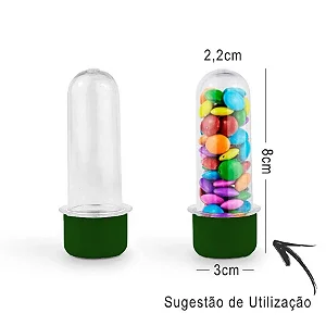 Tubete 8cm Verde Escuro c/10 - Plast Qualy